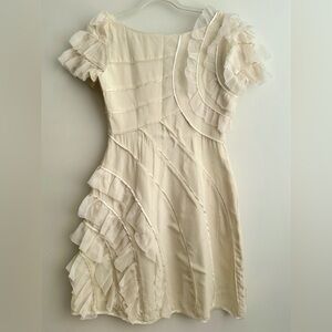 Elegant Cream Ruffled Dress